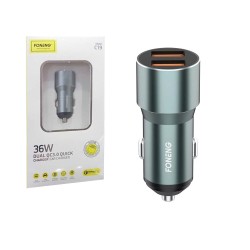 Carregador de Carro Foneng C19 Dupla USB 36W Preto Carregador de Carro Foneng C19 Dupla USB 36W Preto